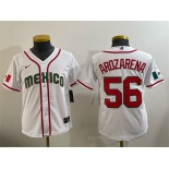 Youth Mexico Baseball #56 Randy Arozarena White 2026 World Baseball Classic Home Stadium Stitched Baseball Jersey Youth Mexico Baseball #56 Randy Arozarena White 2026 World Baseball Classic Home Stadium Stitched Baseball Jersey