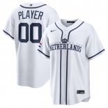 Men's Netherlands Baseball Active Player Custom White 2026 World Baseball Classic Home Stadium Stitched Jersey