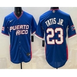 Men's Puerto Rico #23 Fernando Tatis Jr Blue 2026 World Baseball Classic Cool Base Jersey