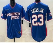 Men's Puerto Rico #23 Fernando Tatis Jr Blue 2026 World Baseball Classic Cool Base Jersey