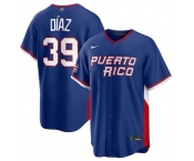 Men's Puerto Rico Baseball #39 Edwin Díaz Blue 2026 World Baseball Classic Road Stadium Stitched Jersey