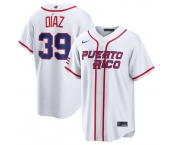 Men's Puerto Rico Baseball #39 Edwin Díaz White 2026 World Baseball Classic Home Stadium Stitched Jersey