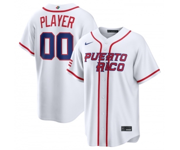 Men's Puerto Rico Baseball Active Player Custom White 2026 World Baseball Classic Home Stadium Stitched Jersey
