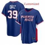 Men's Puerto Rico Baseball Customized Blue 2026 World Baseball Classic Road Stadium Stitched Jersey
