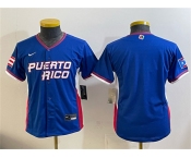 Youth Puerto Rico Baseball Blank Royal 2026 World Baseball Classic Road Stadium Stitched Baseball Jersey
