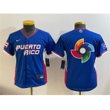 Youth Puerto Rico Baseball Royal 2026 World Baseball Classic Big Logo Road Stadium Stitched Baseball Jersey