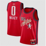 Men's 2026 All-Star #0 Tyrese Maxey Red Stitched Basketball Jersey