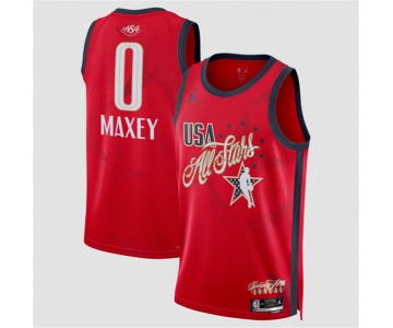 Men's 2026 All-Star #0 Tyrese Maxey Red Stitched Basketball Jersey
