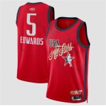 Men's 2026 All-Star #5 Anthony Edwards Red Stitched Basketball Jersey