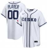 Men's Czech Baseball Active Player Custom White 2026 World Baseball Classic Home Stadium Stitched Jersey Men's Czech Baseball Active Player Custom White 2026 World Baseball Classic Home Stadium Stitched Jersey