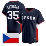 Men's Czech Republic Baseball #35 Ondej Satoria Nike Navy 2026 World Baseball Classic Jersey Men's Czech Republic Baseball #35 Ondej Satoria Nike Navy 2026 World Baseball Classic Jersey