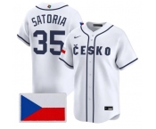 Men's Czech Republic Baseball #35 Ondej Satoria Nike White 2026 World Baseball Classic Jersey Men's Czech Republic Baseball #35 Ondej Satoria Nike White 2026 World Baseball Classic Jersey