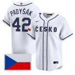 Men's Czech Republic Baseball #42 Daniel Padyk Nike White 2026 World Baseball Classic Jersey Men's Czech Republic Baseball #42 Daniel Padyk Nike White 2026 World Baseball Classic Jersey