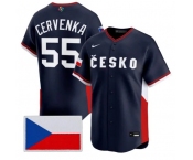 Men's Czech Republic Baseball #55 Martin Cervenka Nike Navy 2026 World Baseball Classic Jersey Men's Czech Republic Baseball #55 Martin Cervenka Nike Navy 2026 World Baseball Classic Jersey