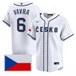 Men's Czech Republic Baseball #6 Terrin Vavra Nike White 2026 World Baseball Classic Jersey Men's Czech Republic Baseball #6 Terrin Vavra Nike White 2026 World Baseball Classic Jersey