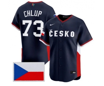 Men's Czech Republic Baseball #73 Marek Chlup Nike Navy 2026 World Baseball Classic Jersey