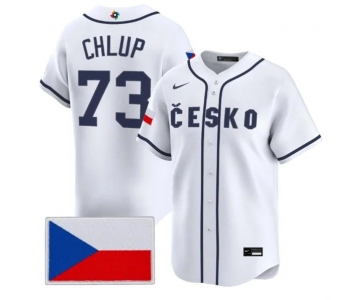 Men's Czech Republic Baseball #73 Marek Chlup Nike White 2026 World Baseball Classic Jersey