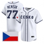 Men's Czech Republic Baseball #77 Vojtch Menk Nike White 2026 World Baseball Classic Jersey Men's Czech Republic Baseball #77 Vojtch Menk Nike White 2026 World Baseball Classic Jersey