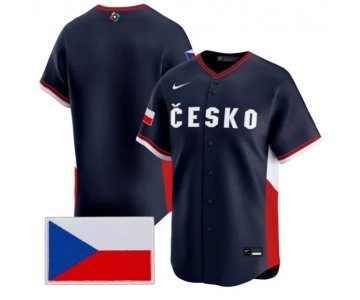 Men's Czech Republic Baseball Nike Navy 2026 World Baseball Classic Team Jersey