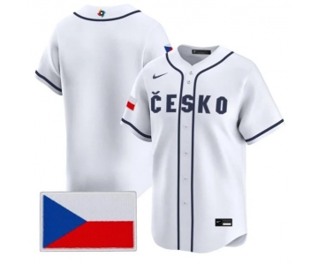 Men's Czech Republic Baseball Nike White 2026 World Baseball Classic Team Jersey