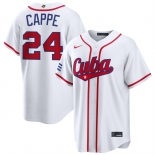 Men's Cuba Baseball #24 Yiddi Cappe White 2026 World Baseball Classic Home Stadium Stitched Jersey Men's Cuba Baseball #24 Yiddi Cappe White 2026 World Baseball Classic Home Stadium Stitched Jersey