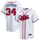 Men's Cuba Baseball #34 Emmanuel Chapman White 2026 World Baseball Classic Home Stadium Stitched Jersey Men's Cuba Baseball #34 Emmanuel Chapman White 2026 World Baseball Classic Home Stadium Stitched Jersey