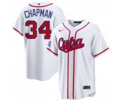 Men's Cuba Baseball #34 Emmanuel Chapman White 2026 World Baseball Classic Home Stadium Stitched Jersey Men's Cuba Baseball #34 Emmanuel Chapman White 2026 World Baseball Classic Home Stadium Stitched Jersey