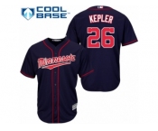 Youth Majestic Minnesota Twins #26 Max Kepler Replica Navy Blue Alternate Road Cool Base MLB Jersey