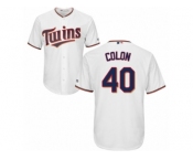 Youth Majestic Minnesota Twins #40 Bartolo Colon Replica White Home Cool Base MLB Jersey