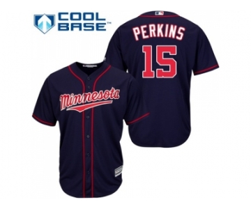 Youth Minnesota Twins #15 Glen Perkins Navy blue Cool Base Stitched MLB Jersey