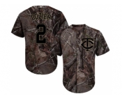 Youth Minnesota Twins #2 Brian Dozier Camo Realtree Collection Cool Base Stitched MLB Jersey