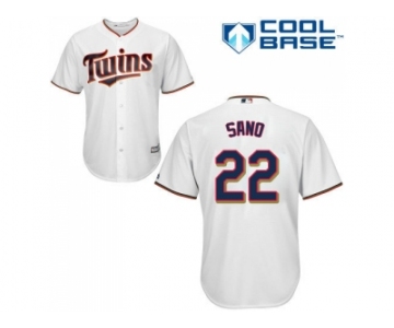 Youth Minnesota Twins #22 Miguel Sano White Cool Base Stitched MLB Jersey