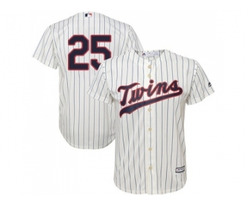 Youth Minnesota Twins #25 Byron Buxton Cream Strip Cool Base Stitched MLB Jersey