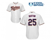 Youth Minnesota Twins #25 Byron Buxton White Cool Base Stitched MLB Jersey
