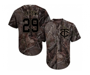 Youth Minnesota Twins #29 Rod Carew Camo Realtree Collection Cool Base Stitched MLB Jersey