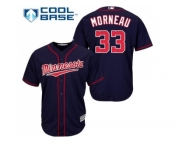 Youth Minnesota Twins #33 Justin Morneau Stitched Navy Blue Cool Base MLB Jersey