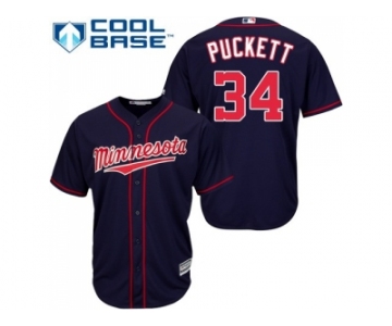 Youth Minnesota Twins #34 Kirby Puckett Navy blue Cool Base Stitched MLB Jersey
