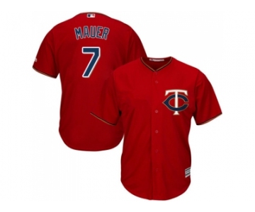Youth Minnesota Twins #7 Joe Mauer Red Cool Base Stitched MLB Jersey