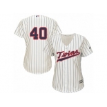 Women Majestic Minnesota Twins #40 Bartolo Colon Authentic Cream Alternate Cool Base MLB Jersey Women Majestic Minnesota Twins #40 Bartolo Colon Authentic Cream Alternate Cool Base MLB Jersey