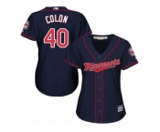 Women Majestic Minnesota Twins #40 Bartolo Colon Authentic Navy Blue Alternate Road Cool Base MLB Jersey Women Majestic Minnesota Twins #40 Bartolo Colon Authentic Navy Blue Alternate Road Cool Base MLB Jersey