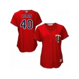 Women Majestic Minnesota Twins #40 Bartolo Colon Replica Scarlet Alternate Cool Base MLB Jersey Women Majestic Minnesota Twins #40 Bartolo Colon Replica Scarlet Alternate Cool Base MLB Jersey