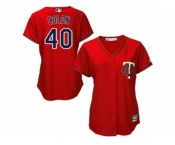 Women Majestic Minnesota Twins #40 Bartolo Colon Replica Scarlet Alternate Cool Base MLB Jersey Women Majestic Minnesota Twins #40 Bartolo Colon Replica Scarlet Alternate Cool Base MLB Jersey