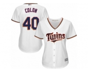Women Majestic Minnesota Twins #40 Bartolo Colon Replica White Home Cool Base MLB Jersey Women Majestic Minnesota Twins #40 Bartolo Colon Replica White Home Cool Base MLB Jersey