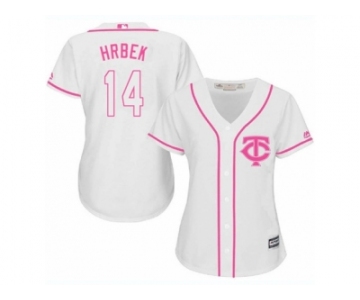 Women's Majestic Minnesota Twins #14 Kent Hrbek Authentic White Fashion Cool Base MLB Jersey