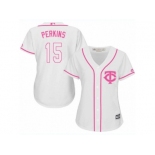 Women's Majestic Minnesota Twins #15 Glen Perkins Authentic White Fashion Cool Base MLB Jersey Women's Majestic Minnesota Twins #15 Glen Perkins Authentic White Fashion Cool Base MLB Jersey
