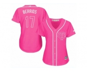 Women's Majestic Minnesota Twins #17 Jose Berrios Replica Pink Fashion Cool Base MLB Jersey