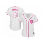 Women's Majestic Minnesota Twins #19 Kennys Vargas Replica White Fashion Cool Base MLB Jersey Women's Majestic Minnesota Twins #19 Kennys Vargas Replica White Fashion Cool Base MLB Jersey
