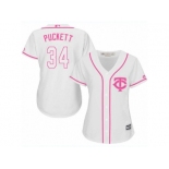 Women's Majestic Minnesota Twins #34 Kirby Puckett Replica White Fashion Cool Base MLB Jersey Women's Majestic Minnesota Twins #34 Kirby Puckett Replica White Fashion Cool Base MLB Jersey