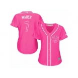 Women's Majestic Minnesota Twins #7 Joe Mauer Authentic Pink Fashion Cool Base MLB Jersey Women's Majestic Minnesota Twins #7 Joe Mauer Authentic Pink Fashion Cool Base MLB Jersey