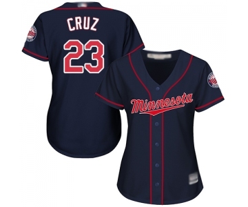 Women's Minnesota Twins #23 Nelson Cruz Authentic Navy Blue Alternate Road Cool Base Baseball Jersey
